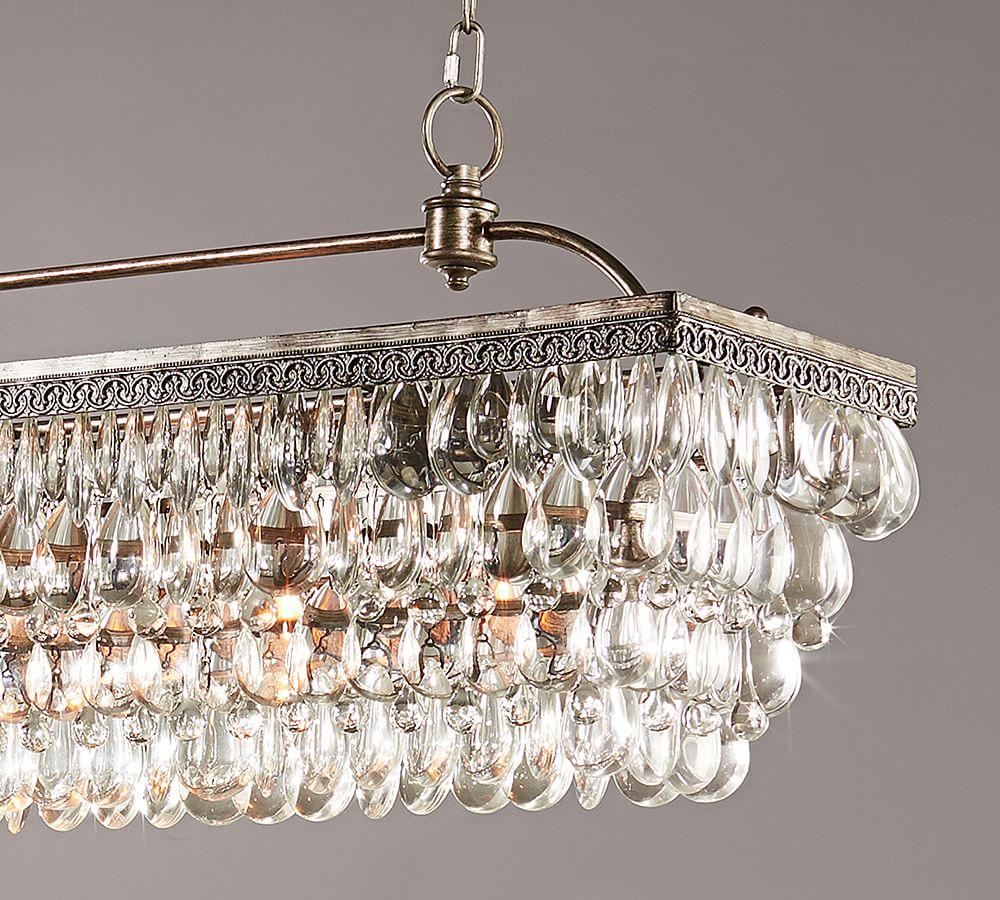 Clarissa Glass Drop Rectangular Chandelier Pottery Barn Australia